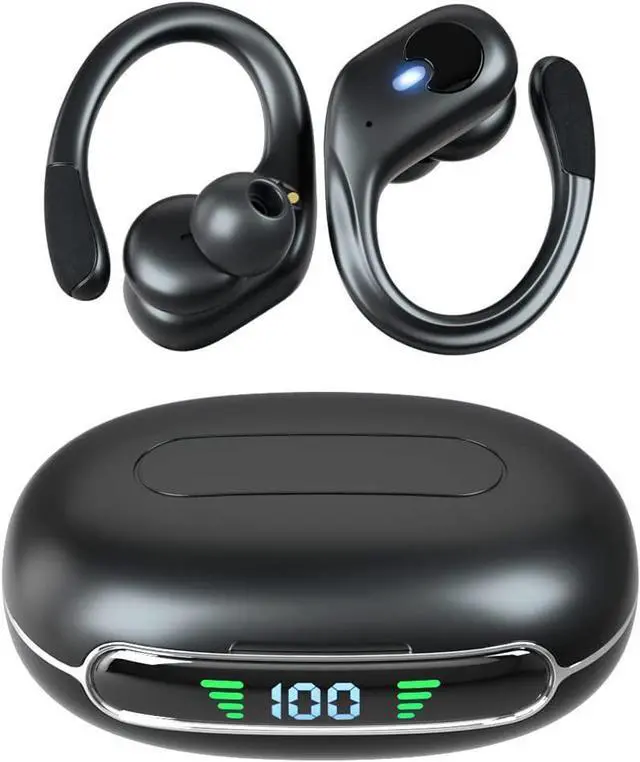 Alt view image 7 of 7 - True Wireless Earbuds, Bluetooth 5.3 Headphones 72Hrs Playback Sport Earphones with Earhooks, IPX7 Waterproof Over-Ear Headset Buit-in Mic,LED Display TWS Ear Buds for Workout Sports