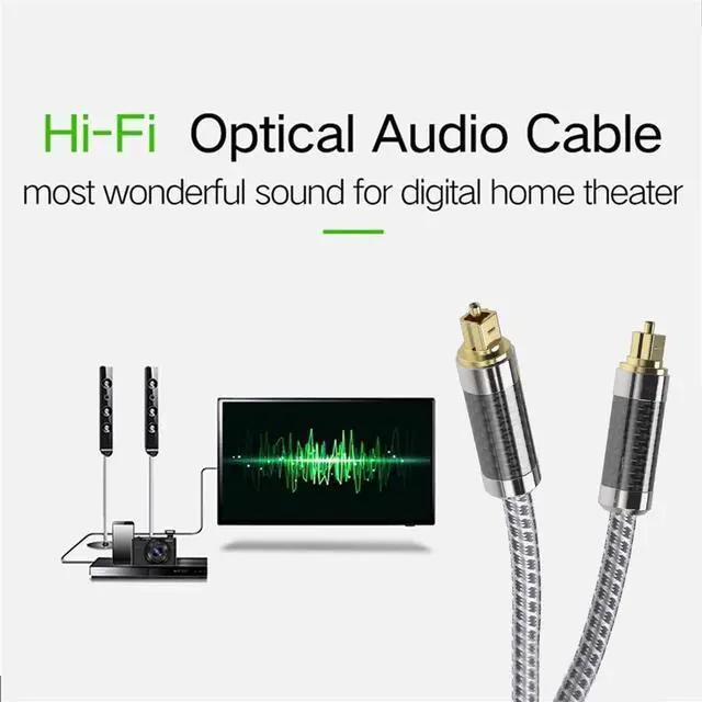 Alt view image 3 of 7 - Digital Optical Audio Cable 3.3ft/1M, Oxyacid Free Copper Braided Toslink Optical Cord, HiFi Cable Compressed 5.1 to 7.1 Surround Sound, Support PCM, Dol-by, DTS for Home Theater, Sound Bar, Smart TV