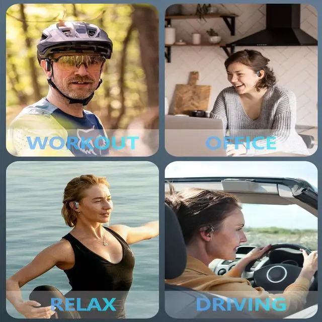 Alt view image 7 of 7 - True Wireless Earbuds, Bluetooth Headphones Stereo Sound Ear Buds with HD Microphone 120H Playtime with Dual LED Charging Case, IPX7 Waterproof Over Ear Earphones with Earhooks for Sport/Work/Phone