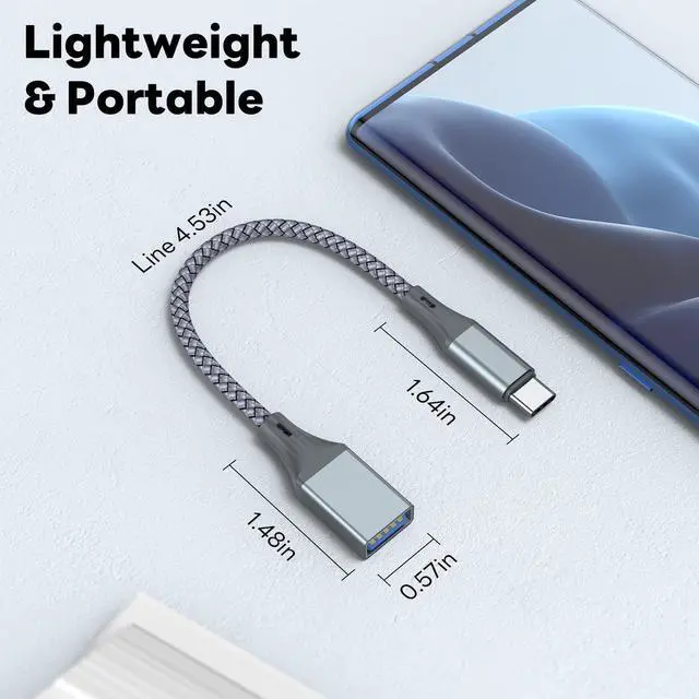 Alt view image 7 of 7 - USB C to USB 3.0 Adapter, USB C to USB A Adapter (2 Pack), USB Type C Male to USB 3.0 Female OTG Cable .Compatible with M-ac-Book Pro/Air 2019 2018 2017, Galaxy S23 S23+ Ultra Note 10 S9 S8 (Grey)