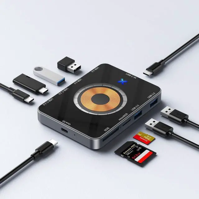 Main image of USB C Hub Multiport USB C Adapter, 8 in 1 USB C Hub with 4 USB Port, 4K HDMI, SD/TF Card Reader and 100W PD Compatible with Mac-Book Pro/Air, Laptop, Tablet and Other Type-C Devices