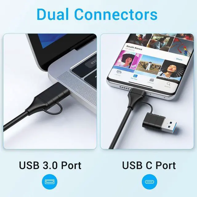 Alt view image 3 of 7 - USB C Hub Multiport USB C Adapter, 8 in 1 USB C Hub with 4 USB Port, 4K HDMI, SD/TF Card Reader and 100W PD Compatible with Mac-Book Pro/Air, Laptop, Tablet and Other Type-C Devices