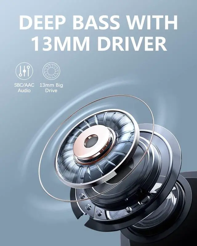 Alt view image 3 of 6 - True Wireless Earbuds, Bluetooth Headphones 120H Playtime Bluetooth 5.3 Ear Buds for Sports, Hi-fi Stereo Earphones with LED Display Charging Case, Headphones for Running/Workout