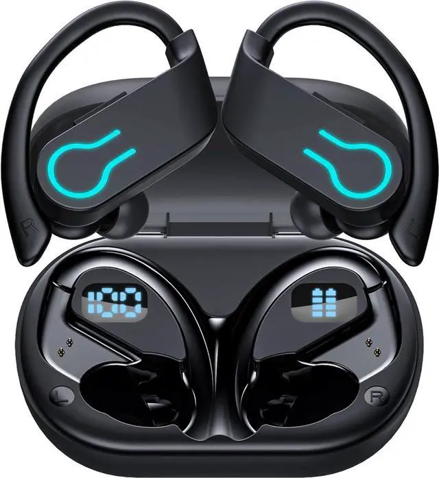 Main image of True Wireless Earbuds, Bluetooth Headphones 120H Playtime Bluetooth 5.3 Ear Buds for Sports, Hi-fi Stereo Earphones with LED Display Charging Case, Headphones for Running/Workout