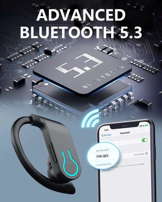 Alt view image 5 of 6 - True Wireless Earbuds, Bluetooth Headphones 120H Playtime Bluetooth 5.3 Ear Buds for Sports, Hi-fi Stereo Earphones with LED Display Charging Case, Headphones for Running/Workout