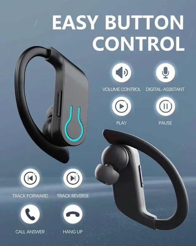Alt view image 4 of 6 - True Wireless Earbuds, Bluetooth Headphones 120H Playtime Bluetooth 5.3 Ear Buds for Sports, Hi-fi Stereo Earphones with LED Display Charging Case, Headphones for Running/Workout