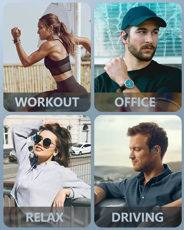 Alt view image 6 of 6 - True Wireless Earbuds, Bluetooth Headphones 120H Playtime Bluetooth 5.3 Ear Buds for Sports, Hi-fi Stereo Earphones with LED Display Charging Case, Headphones for Running/Workout