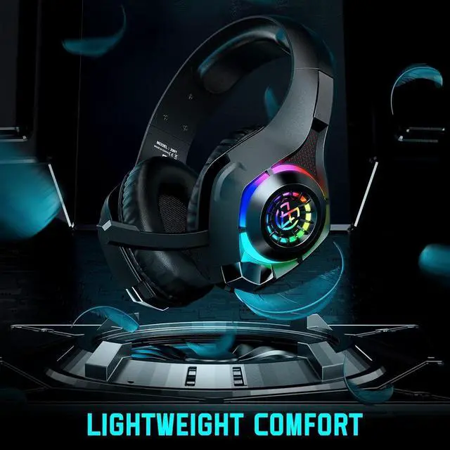 Alt view image 3 of 6 - Wired Gaming Headset for PS4 PS5 Switch Xbox One PC with RGB Light, Noise Canceling Mic, Surround Sound Gaming Headphones
