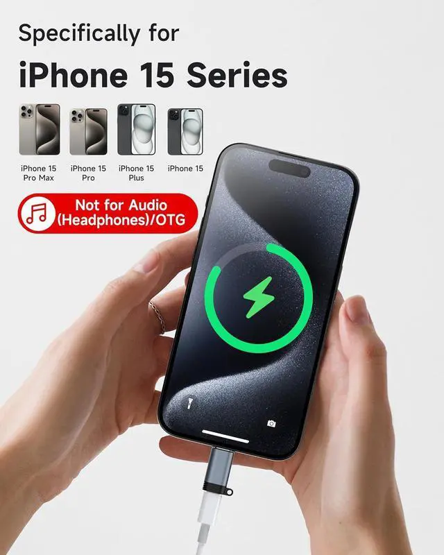 Alt view image 4 of 7 - Lightning Female to USB C Male Adapter (4 Pack) Type C Charger Converter Cord Cable for i-Phone 15/15 Pro/15 Pro Max/15 Plus,i-P-ad Air,S-a-m-s-u-n-g,Support Charging & Data Transfer,Not for Audio/OTG