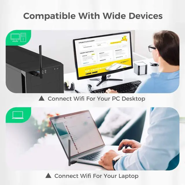Alt view image 4 of 7 - [Newest] USB Wifi Adapter 1200Mbps USB 3.0 Wireless Network Dual Band 5.8G/2.4G adapter with 5dBi Antenna for Mac PC Desktop Laptop, Compatible with Windows XP/Vista/7/8/10 Linx2.6X Mac OS X