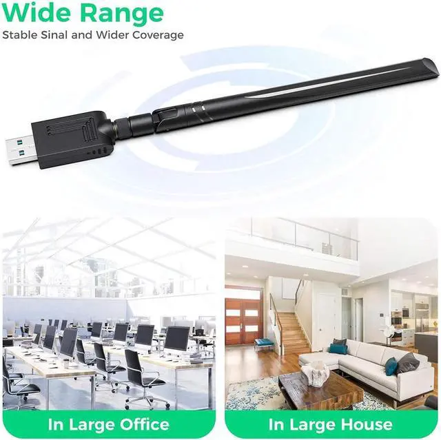 Alt view image 6 of 7 - [Newest] USB Wifi Adapter 1200Mbps USB 3.0 Wireless Network Dual Band 5.8G/2.4G adapter with 5dBi Antenna for Mac PC Desktop Laptop, Compatible with Windows XP/Vista/7/8/10 Linx2.6X Mac OS X