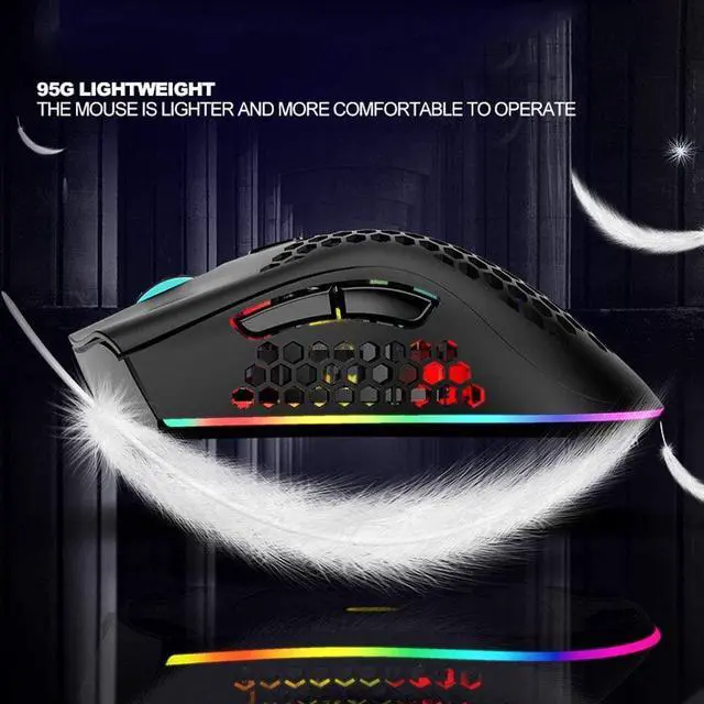 Alt view image 2 of 7 - Lightweight Gaming Mouse, Design Rechargeable 2.4G Wireless Gaming Mouse with USB Receiver RGB Backlight Computer Mouse for Laptop PC
