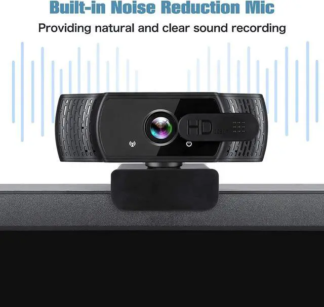 Alt view image 3 of 7 - 1080P Webcam for PC, HD Webcam with Microphone, PC USB Webcam with Privacy Cover, Plug and Play, Streaming Web Camera for Zoom, Skype, Online Classes, Video Calling, Conference