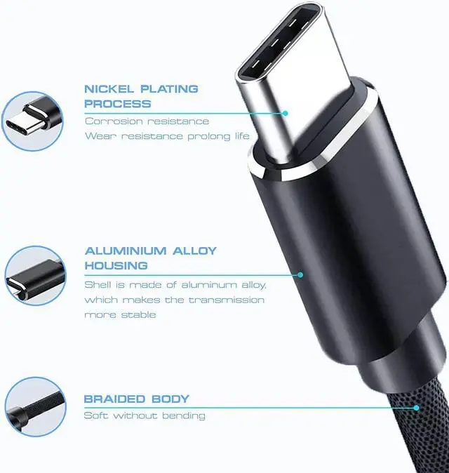Alt view image 7 of 7 - [2 PACK] Mini USB to USB C Cable 3.3ft/1M, High Speed USB C to Mini USB C Cables Adapter 480Mbps Compatible with Mac- Book Air/i-Pad Pro/i-Mac Pro/Le-novo Yoga/H-P Dell XPS/Chrome-book/Digital Camera