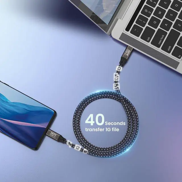 Alt view image 4 of 7 - USB C to USB C Cable 240W 6.6ft / 2M, PD 3.1 Fast Charging Cord Type C to Type C Cable, 48V 5A Nylon Braided USB C Cable for Smartphones Tablet PC USB C Devices eokCXOY