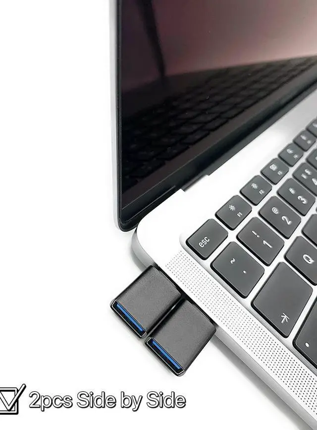 Alt view image 6 of 6 - [10Gbps] USB C to USB Adapter [2-PACK], USB C Male to USB Female Adapter,USB3.2 Gen 2, Compatible with MacBook Pro/Air, Laptops, Phones and Other Type C or Thunderbolt 4/3 Devices (Black)