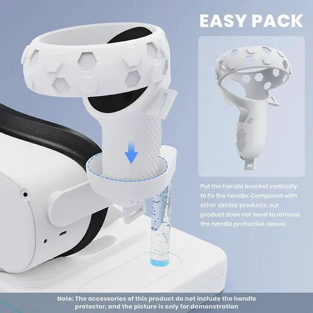 Alt view image 4 of 7 - VR Charging Station for Oculus Quest 2/Meta Quest 2, VR Charging Dock Supports LED Indicator/Charging Headset, with 2 Rechargeable Batteries&USB Charging Cable, Support Elite Strap with Battery