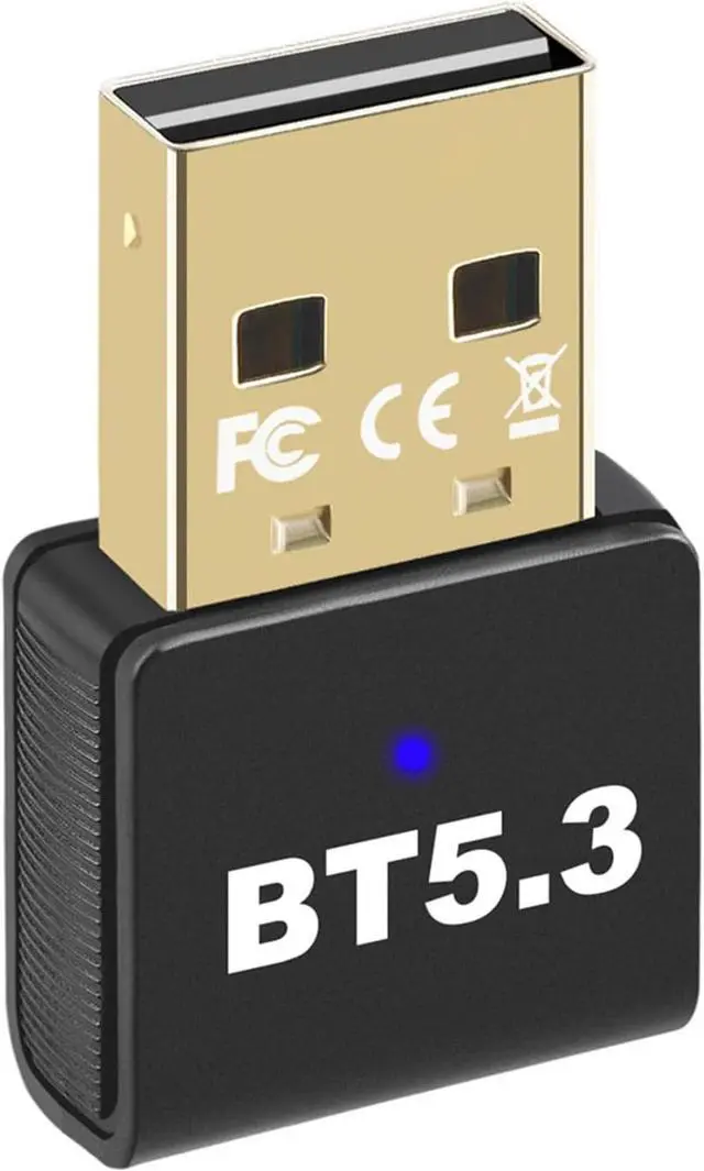 Main image of Latest USB Bluetooth 5.3 Adapter for PC Desktop, Mini 5.3 Bluetooth Wireless Dongle for Windows 11/10/8.1/7 Computer Laptop, Pair w/Bluetooth Headset Speaker Keyboard Mouse Printers, Plug & Play