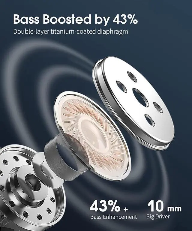 Alt view image 3 of 7 - Ture Wireless Earbuds, Bluetooth 5.2 Headphones, 60Hrs Playback HD Stereo Audio LED Display, Over-Ear IPX7 Waterproof TWS Earphones with Earhooks, Built-in Mic, Type-C, for Sports (Black)