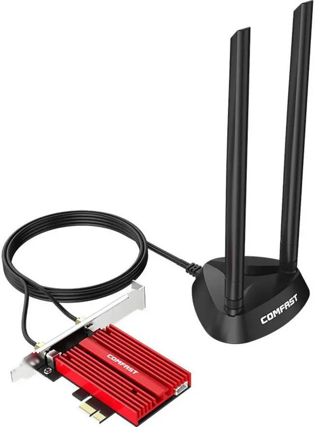 Alt view image 6 of 7 - 3000Mbps Dual Band Wireless Adapter Desktop PCIe For Intel AX200 Plus Card 802.11ax 2.4G/5Ghz Bluetooth 5.0 PCI Express 2*5dbi WiFi 6 Adapter for Computer PC Win 10 (64bit)