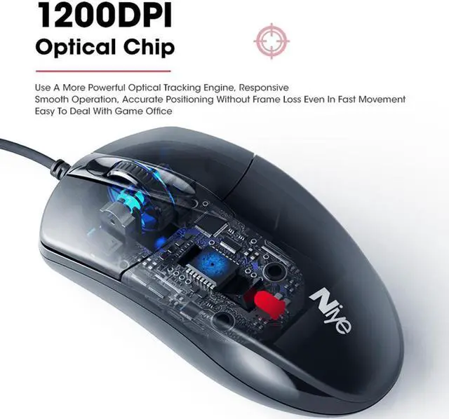 Alt view image 4 of 7 - Wired USB Mouse, Computer Mouse Wired for Office and Home, 1200 DPI Optical Mouse, Ergonomic Shape Gaming Mice for Laptop Office Notebook PC Gamer Gaming Accessories 8iop