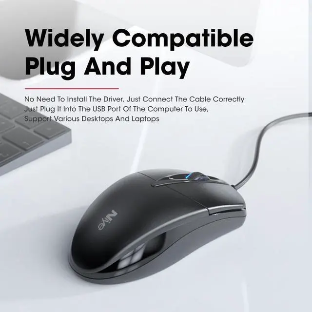 Alt view image 7 of 7 - Wired USB Mouse, Computer Mouse Wired for Office and Home, 1200 DPI Optical Mouse, Ergonomic Shape Gaming Mice for Laptop Office Notebook PC Gamer Gaming Accessories 8iop