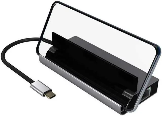 Alt view image 7 of 7 - USB C Hub, for MacBook Pro USB C Adapter, 7 in 1 USB C Hub with Phone Stand for Sam-sung Dex, USB Type C to HDMI 4K, PD, LAN, SD/TF Slots, 2 x USB 3.0 Ports