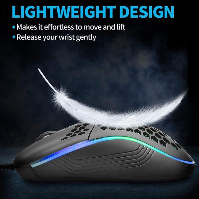 Alt view image 2 of 7 - Wired Gaming Mouse, RGB Backlight and 7200 Adjustable DPI, Ergonomic and Lightweight USB Computer Mouse with High Precision Sensor for Windows PC & Laptop Gamers