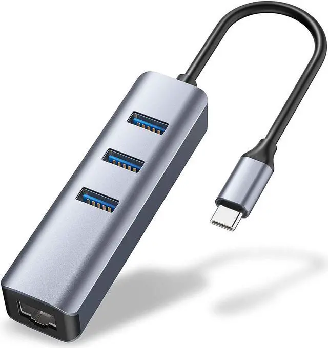 Main image of USB C to Ethernet Adapter, RJ45 to USB C Thunderbolt 3/Type-C 10/100/1000M Gigabit Ethernet LAN Network Adapter, Compatible for MacBook Pro 16'' 2019/2018/2017, MacBook Air