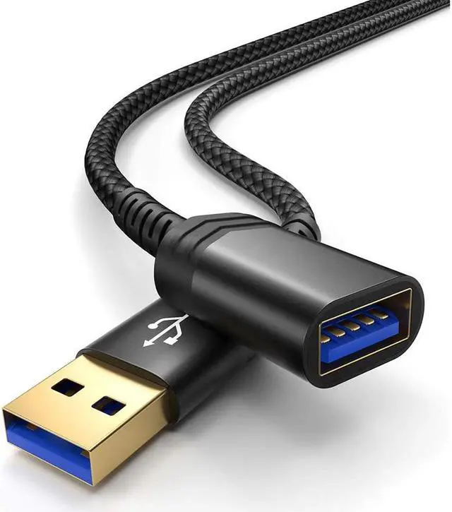 Main image of USB 3.0 Extension Cable [2M/6.6ft,] USB A Male to USB A Female Extension Extender Cord High Data Transfer Compatible for USB Flash Drive, Keyboard, Mouse, Xbox, Hard Drive and More-Black