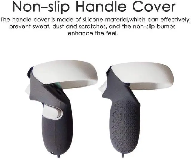 Alt view image 2 of 6 - for Oculus Quest 2 Accessories - VR Face Silicone Cover + Touch Controller Grip Cover + Protective Lens dust-Proof Cover + Thumb Button Cap (Black)