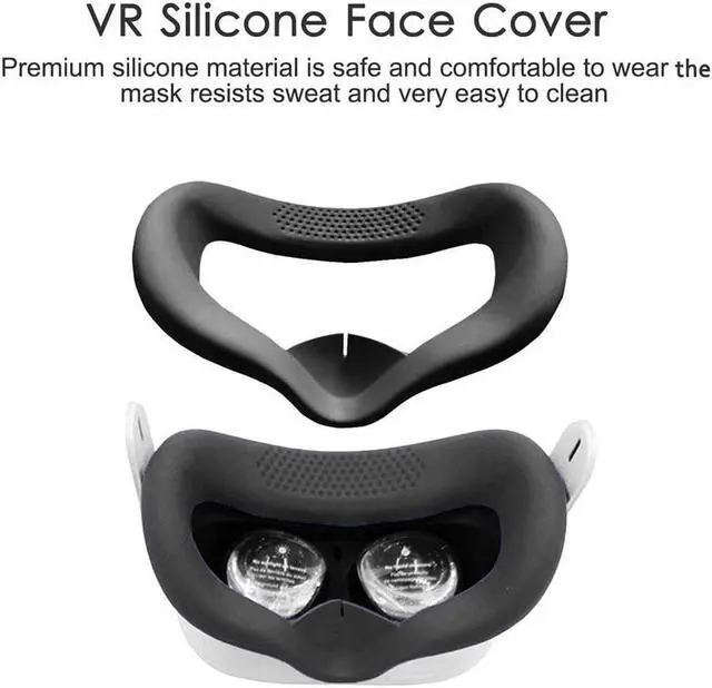 Alt view image 4 of 6 - for Oculus Quest 2 Accessories - VR Face Silicone Cover + Touch Controller Grip Cover + Protective Lens dust-Proof Cover + Thumb Button Cap (Black)