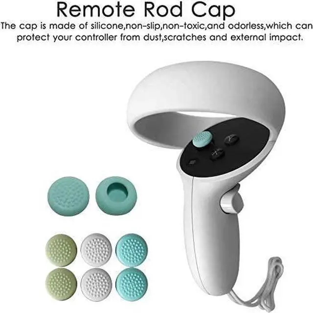 Alt view image 5 of 6 - for Oculus Quest 2 Accessories - VR Face Silicone Cover + Touch Controller Grip Cover + Protective Lens dust-Proof Cover + Thumb Button Cap (Black)