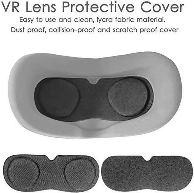Alt view image 6 of 6 - for Oculus Quest 2 Accessories - VR Face Silicone Cover + Touch Controller Grip Cover + Protective Lens dust-Proof Cover + Thumb Button Cap (Black)