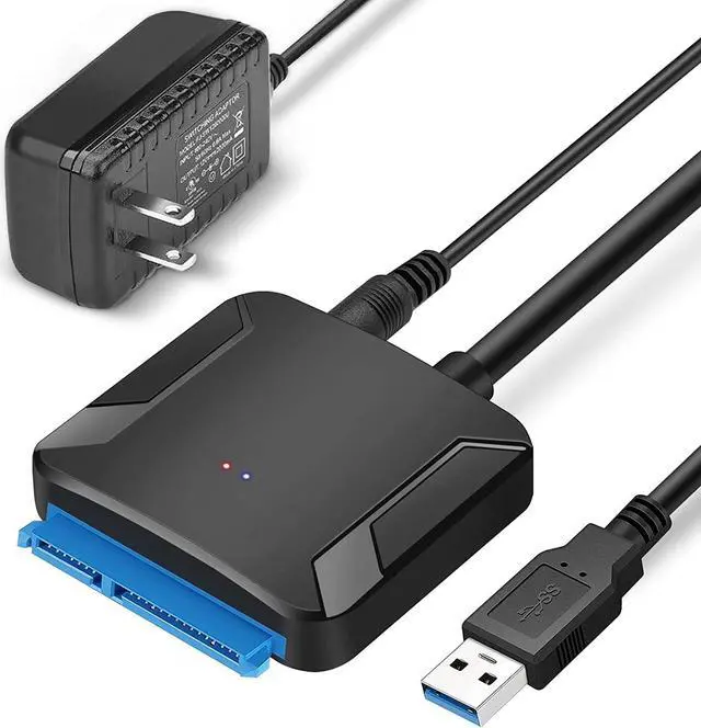 Main image of SATA to USB 3.0 Adapter Cable, SATA III Hard Drive Adapter Converter for 3.5/2.5 Inch HDD/SSD with 12V/2A Power Adapter, 17 Inch, External Converter with 12V Power Adapter