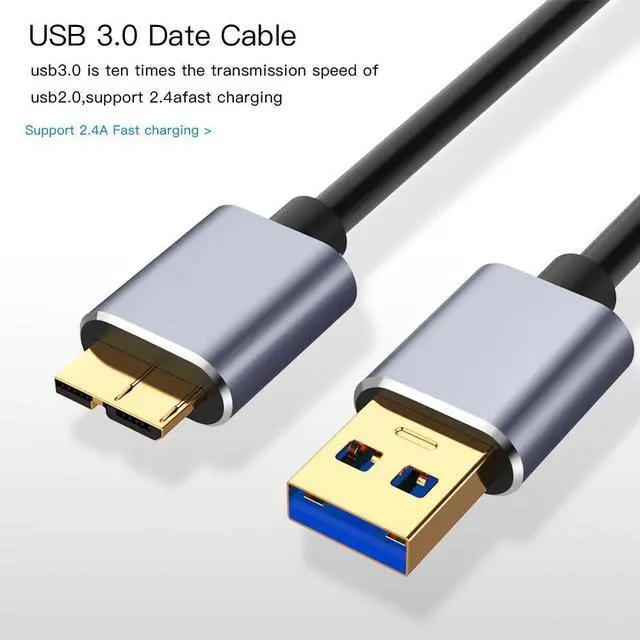 Alt view image 2 of 7 - USB 3.0 to Micro B Cable Male to Male, USB 3.0 Type A to Micro B Data Sync Cable Fast Speed USB 3.0 Cord For External Hard Drive Disk HDD S-a-m-s-u-n-g S5 Note 3 (3.3ft/1M)