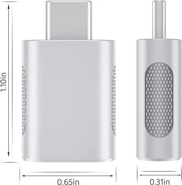 Alt view image 6 of 7 - Upgrade 10Gbps USB C to USB 3.0 OTG Adapter (4 Pack), USB Type C Male to USB A Female, Thunderbolt 4/3 to USB Converter for M-ac-Book Pro/Air, i-Pad, i-Mac and More Type C Devices - Silver