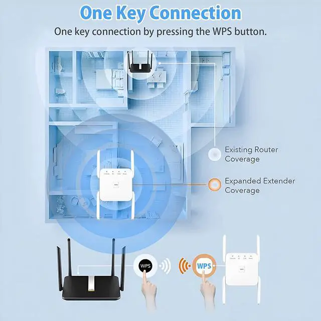 Alt view image 4 of 7 - AC1200 WiFi Extender, 5G 1200Mbps Dual Band WiFi Extenders Signal Booster for Home, Device Servers WiFi Booster Covers Up to 7000 Sq.ft and 20 Devices, 1200Mbps Wireless Signal Repeater with Ethernet