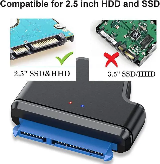Alt view image 3 of 7 - SATA to USB Cable, USB 3.0 to SATA III Hard Driver Adapter, SATA III to USB 3.0 Cable Compatible for 2.5 inch HDD and SSD Support UASP