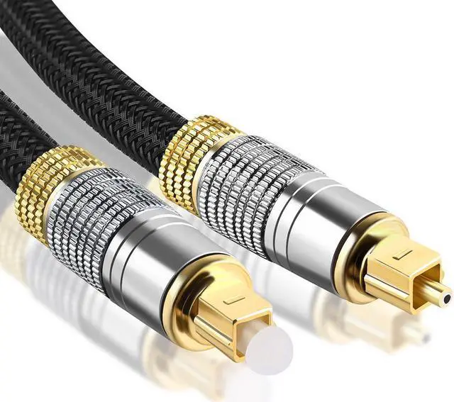 Alt view image 2 of 7 - Digital Optical Audio Cable 3.3ft / 1M, Slim Braided Digital Optical Cord, Toslink Cable, Toslink Coaxial SPDIF Dolby 7.1 Soundbar 5.1 Fiber Cable for HI-FI Sound Bar Home Theater PS4 Xbox