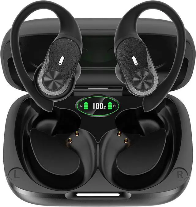 Main image of Ture Wireless Earbuds Bluetooth 5.2 with Mic, IP68 Waterproof Sport Headset HiFi Stereo 48Hrs Playtime LED Display, Over Ear Headphones with Earhook In-Ear Earphones for Sports Running Workout eokCXOY
