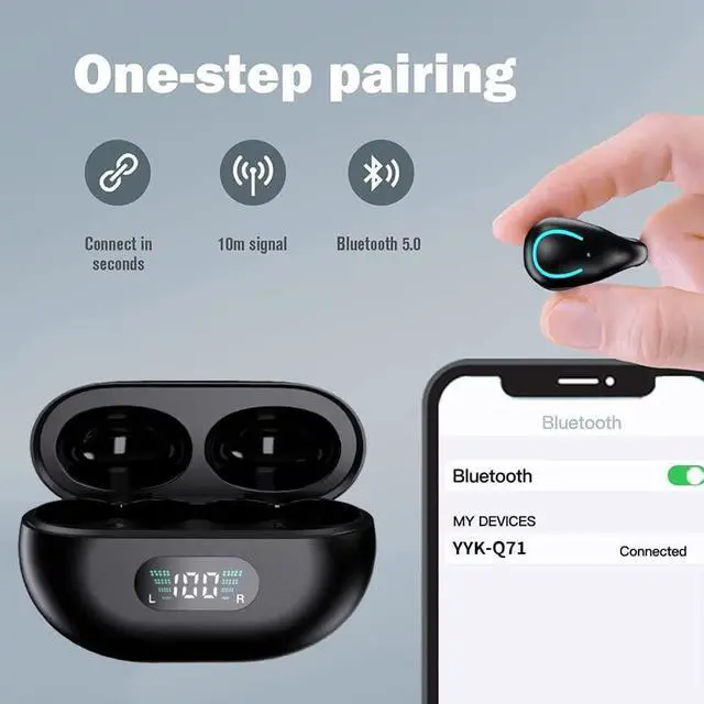Alt view image 6 of 7 - Clip-On Wireless Earbuds Bone Conduction, Wireless Bluetooth V5.3 Open Ear Headphones, 80 Hours Playtime with Charging Case, IPX4 Waterproof Earphones Sport Cycling Running Work Earbud Hooks