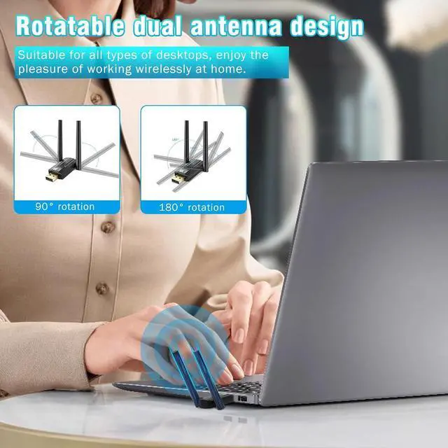 Alt view image 4 of 7 - Bluetooth 5.4 USB Adapter for PC, 492FT/150M Long Distance USB Bluetooth Dongle, Bluetooth Adapter 5.4 for Desktop, Laptop, PC, Headset, Keyboard, Mouse, Compatible with Windows 11/10/8.1/7
