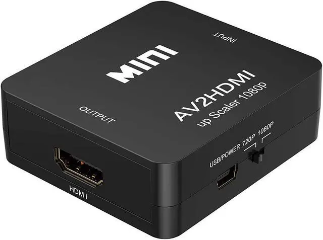 Alt view image 6 of 7 - RCA to HDMI Converter, 1080P RCA Composite CVBS AV to HDMI Video Audio Converter Box for PS2 Wii Xbox VHS VCR Camera DVD Players, Support PAL/NTSC with USB Charge Cable (Black)