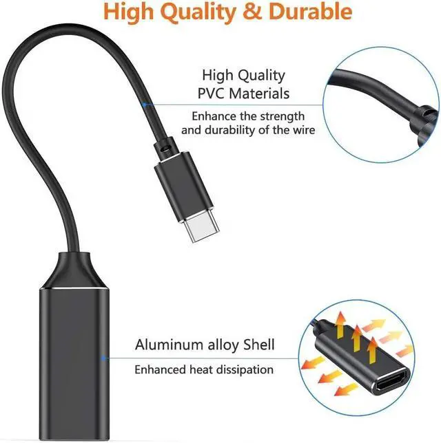 Alt view image 5 of 7 - USB C to HDMI Adapter, USB Type-C to HDMI Adapter 4K Cable [Thunderbolt 3 Compatible], Video Audio Output for MacBook Pro 2019/2018/2017, MacBook Air, iPad Pro 2018, Samsung, Huawei Mate 20 and More