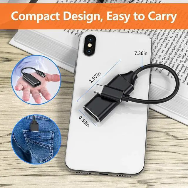 Alt view image 6 of 7 - USB C to HDMI Adapter, USB Type-C to HDMI Adapter 4K Cable [Thunderbolt 3 Compatible], Video Audio Output for MacBook Pro 2019/2018/2017, MacBook Air, iPad Pro 2018, Samsung, Huawei Mate 20 and More