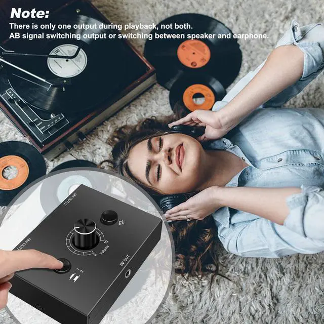 Alt view image 7 of 7 - 3.5mm Audio Selector, 2 Way Audio Switcher; Headphone Switcher, Stereo AUX Audio Selector, AB Switcher Selector, Audio Sharing 2 Input 1 Output / 1 Input 2 Output