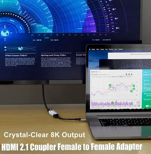 Alt view image 2 of 7 - [2 Pack] HDMI Coupler Female to Female, 3D 8K HDMI Extension Cable Connector Aluminum Alloy for HDTV, Roku Stick, Computer, PC, Monitor, Laptop, Projector, DVD Player, AV Receiver Adapter, PS 5/4/3/2