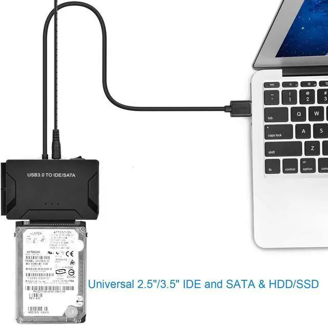 Alt view image 7 of 7 - USB IDE/SATA Adapter, USB 3.0 to SATA IDE Hard Drive Cable Adapter Converter for 2.5" 3.5" IDE External SATA HDD SSD Hard Drives Disks with 12V 2A Power Adapter