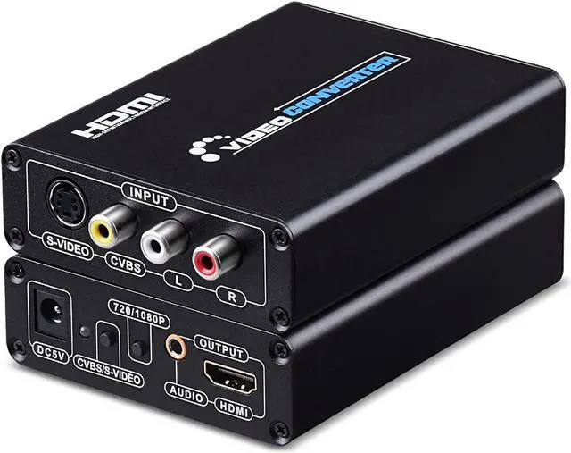 Main image of 3RCA CVBS Composite & S-Video R/L Audio to HDMI Converter Adapter Support 720P/1080P with 3RCA S-Video Cable for NES SNES N64 PS2 PS3 HDTV